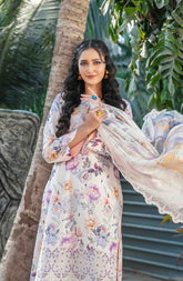 3-PC Unstitched Digital Embroidered Lawn By Tawakkal Fabrics | D-1247